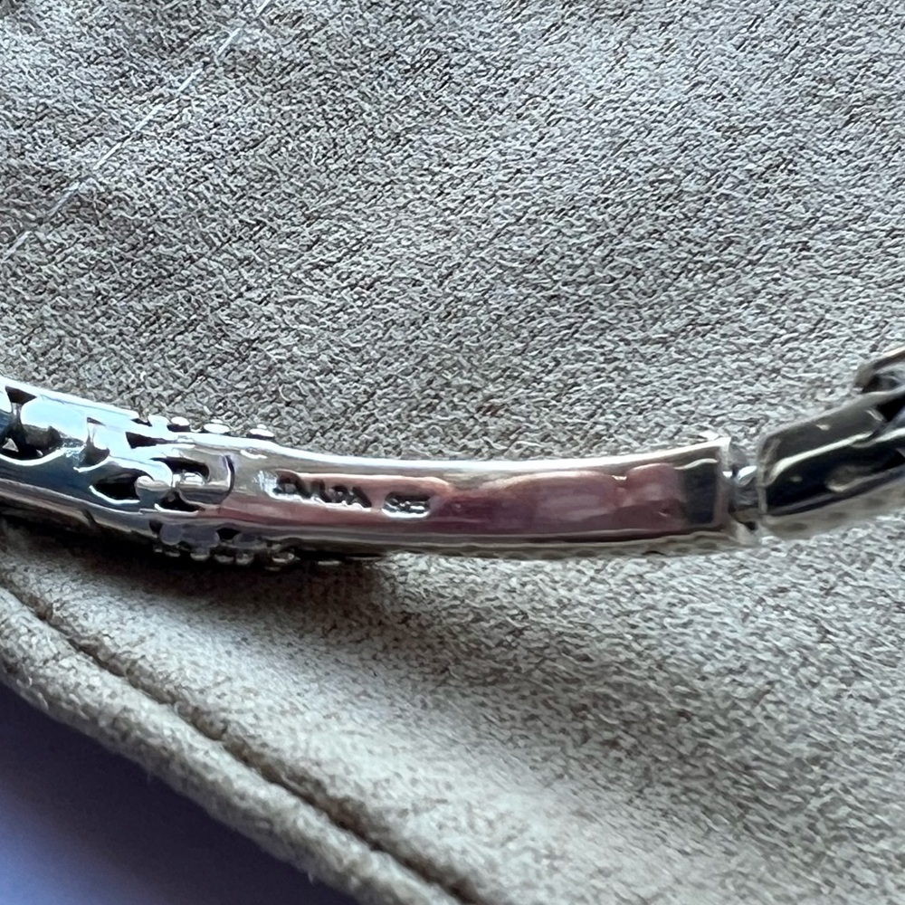 SARDA Sterling Silver 🩶 Filigree Bangle Bracelet - Picture 8 of 17